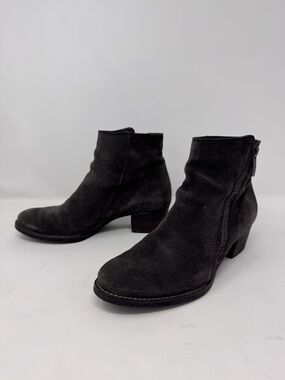 Paul Green Allison Suede Ankle Zip Booties Petrol Grey Women's Size 6 US / 3.5UK